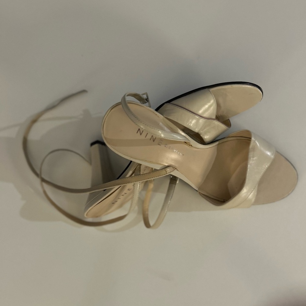 Nine and Company Cream Minimalist Heels with Mauve accent